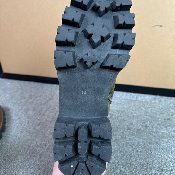 Jeffrey Campbell Culvert Mountaineering Olive Green Suede & Sherpa Boot Sz 10 - Picture 6 of 8